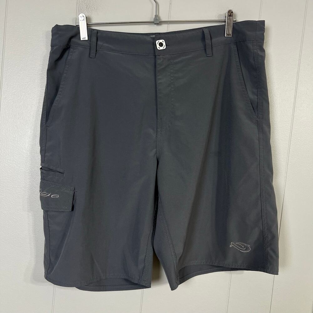 Mojo Sportswear Shorts Mens 36 Stretch Fit Fishing Gray Cargo Performance